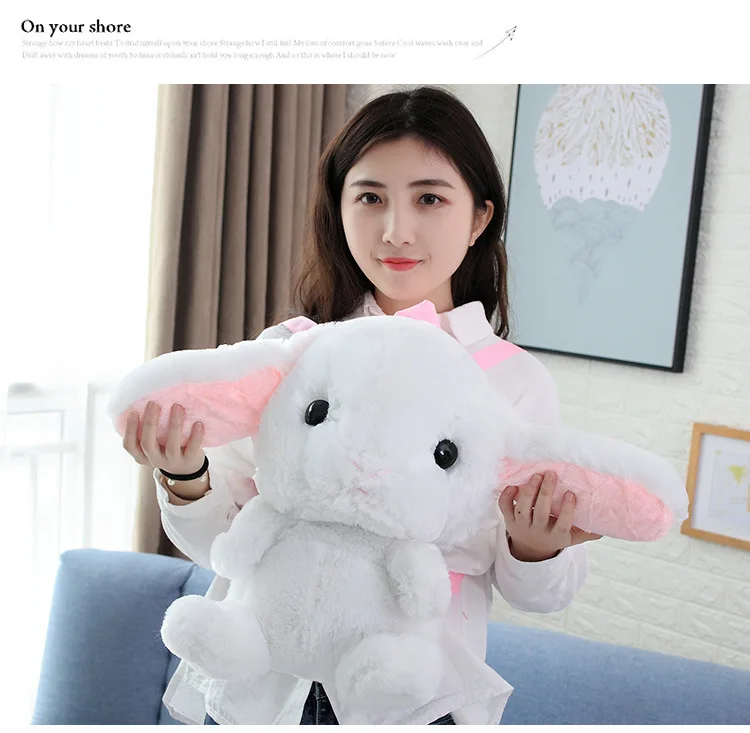 Милый мультяшный детский школьный рюкзак для детского сада, мужской и женский рюкзак с кроликом, милый рюкзак, плюшевый рюкзак