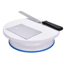 Тортик проигрыватель инструменты для выпечки Шпатель пластик ручной вращающийся Нескользящая круглая подставка для торта украшение для торта, Кухня Аксессуары