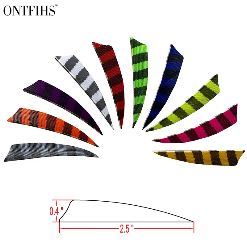 100 шт. ONTFIHS Новые 2. 5 дюймов охотничьи стрелы Fletches перо щит полоса 2 ''Vane Feather