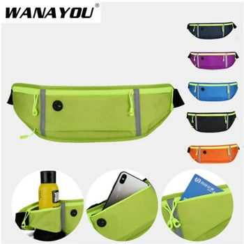 

WANAYOU Running Waist Belt Bag,Waterproof Outdoor Cycling Sports Waist Bag,Women Jogging Reflective Anti-Theft Mobile Phone Pack