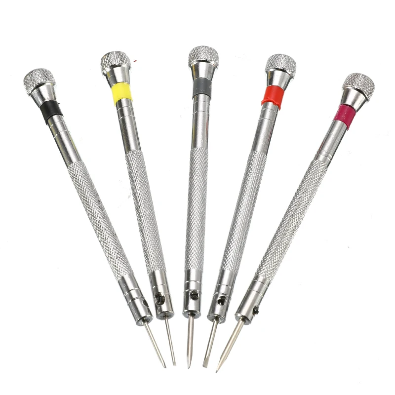 

5pcs/set Steel Screwdriver For Watch Repairing Portable Watch Repair Tool Kits Band Removal With Mini Link Pins Watchmaker Tools