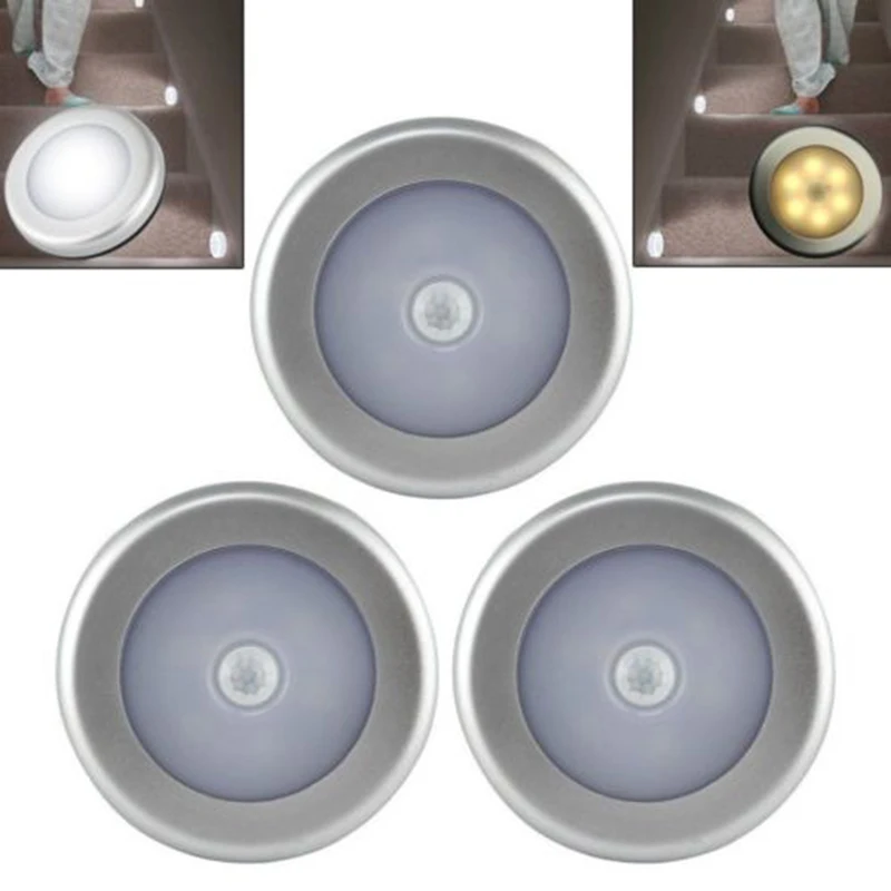 LED Battery Powered Motion Sensor Light Indoor Wall Stair Shed Bathroom Lamp