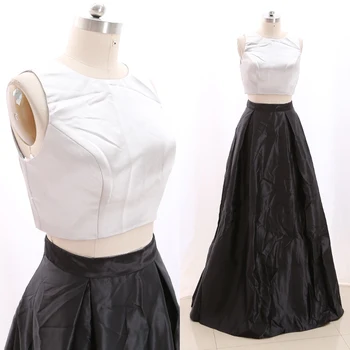 

MACloth Black Sheath O Neck Floor-Length Long Satin Prom Dresses Dress L 268946 Clearance