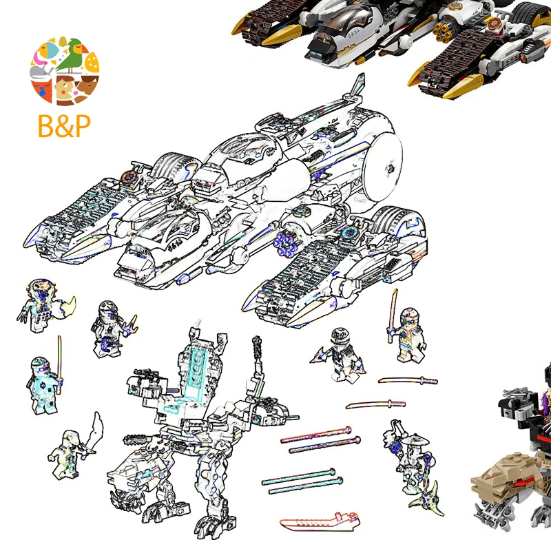 70595 1135 шт. серии ниндзя Ultimate Secret Raider 4 в 1 деформация установка Chariot строительство DIY блок кирпичные игрушки для детей 10529 подарок