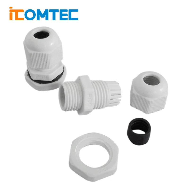PG7 Cable Gland Connector Waterproof Nylon Plastic for 3.5-6mm Cable high quality with rubber