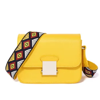 

Fashion Brand Messenger Bags Women Flap PU Leather Shoulder Bags With Two Embroidery Strap High Quality Hot Sale Crossbody Bags