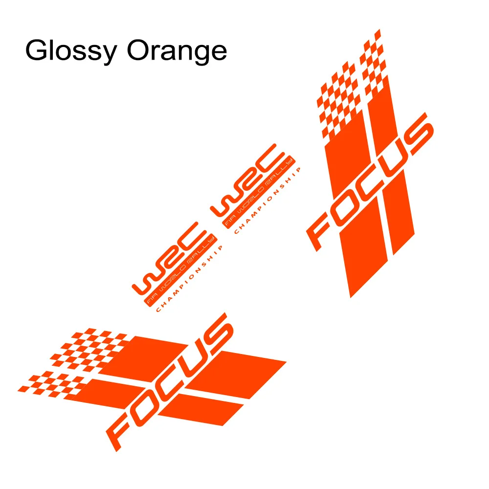 Glossy Orange Наклейки для украшения боковой двери автомобиля для Ford Focus 2 3 1 MK2 MK3 MK1 авто гоночный спортивный Стайлинг виниловая пленка наклейки аксессуары для автомобиля - Название цвета: Glossy Orange