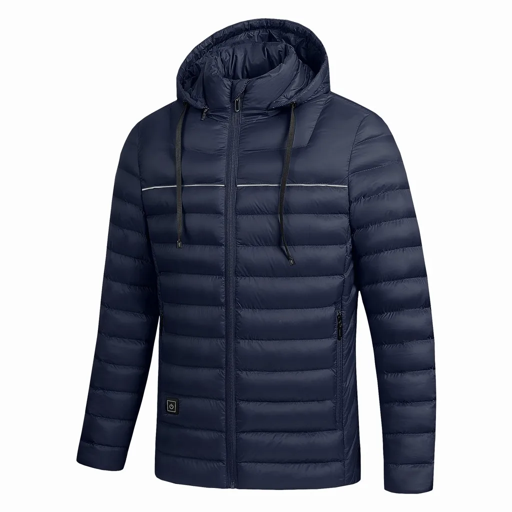 Abrigos mujer invierno chaqueta hombre мужское зимнее пальто с подогревом стеганая хлопковая теплая плотная куртка с длинным рукавом