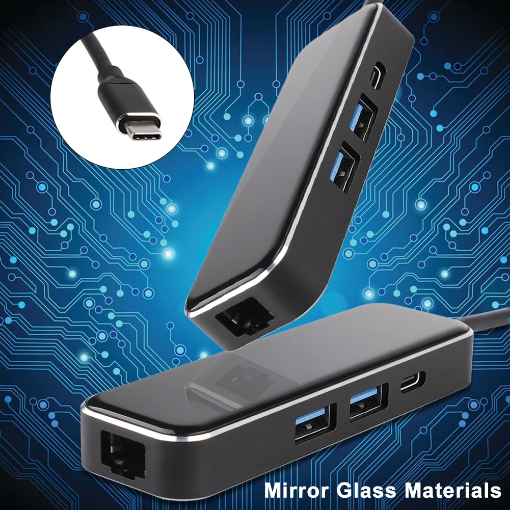 USB Type C HUB to PD RJ 45 Multi USB 3.0 Power Adapter Black Computer Peripherals USB Hub for MacBook Samsung