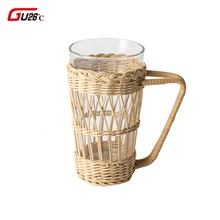 Ручной работы Ins ветер чистый ручной ротанга плетеные изделия корейский Набор чашек плетение чайник ручная отправка стеклянная чашка новинка подарок для вечерние