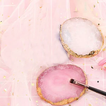 

2Pcs Resin Agate Nail Color Mixing Palette Gel Nail Polish Holder Shelf Color Paint Palette DIY Nail Art Display