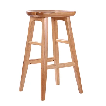 

Solid Wood Bar Chair Bar Stool American Modern Simple Front Stool Creative European Family High Stool Bar Chair
