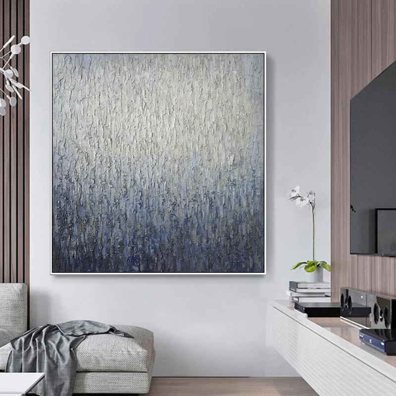 

Hand-Painted Abstract Oil Painting Entrance Living Room Decorative Painting Modern Minimalist American-Style Restaurant Light Lu