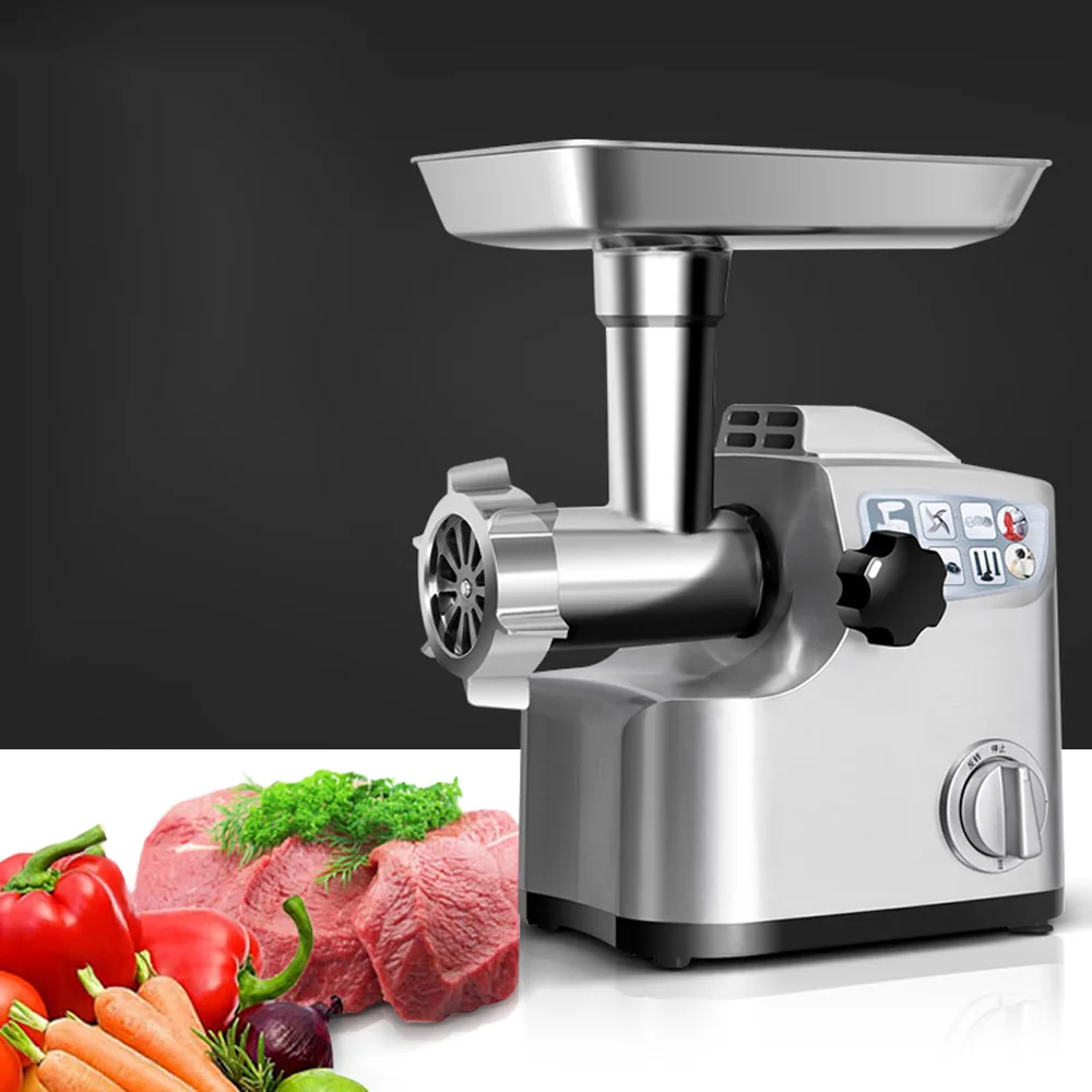 Electric Mincing Machine Household Multifunction Automatic Stainless Steel Kitchen Food Chopper Sausage Minced Meat Machine white kitchen sink 304 stainless steel flying rain waterfall large single slot while integrated multifunction digital display