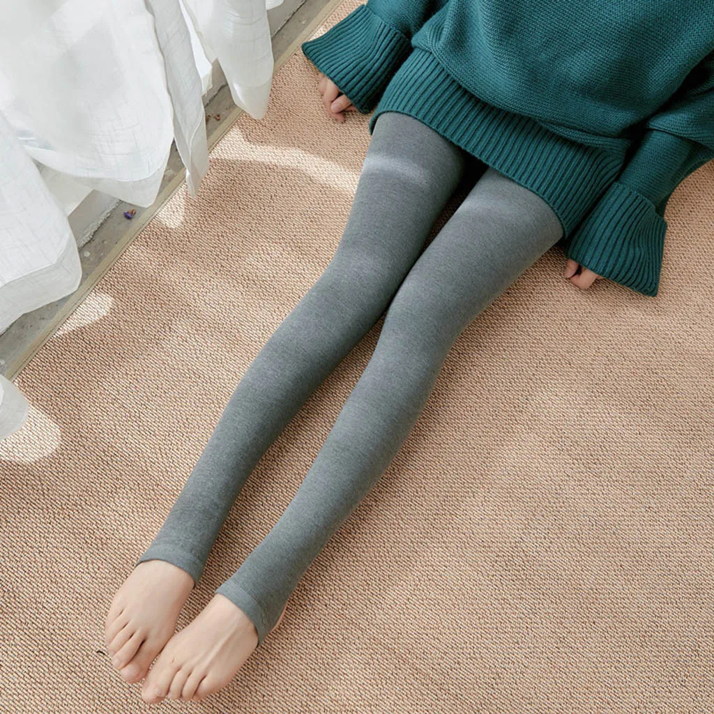 Новые модные женские леггинсы осень зима удобные плюс бархатные брюки стрейч тонкие леггинсы плюшевые брюки Polainas - Цвет: Gray