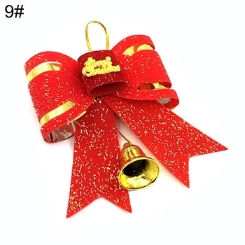 

10 Pcs Double layer Christmas Bow Large Red Christmas Tree Hanging Pendant Multi-size Bow Tie Wedding New Year's Bowknot Decor