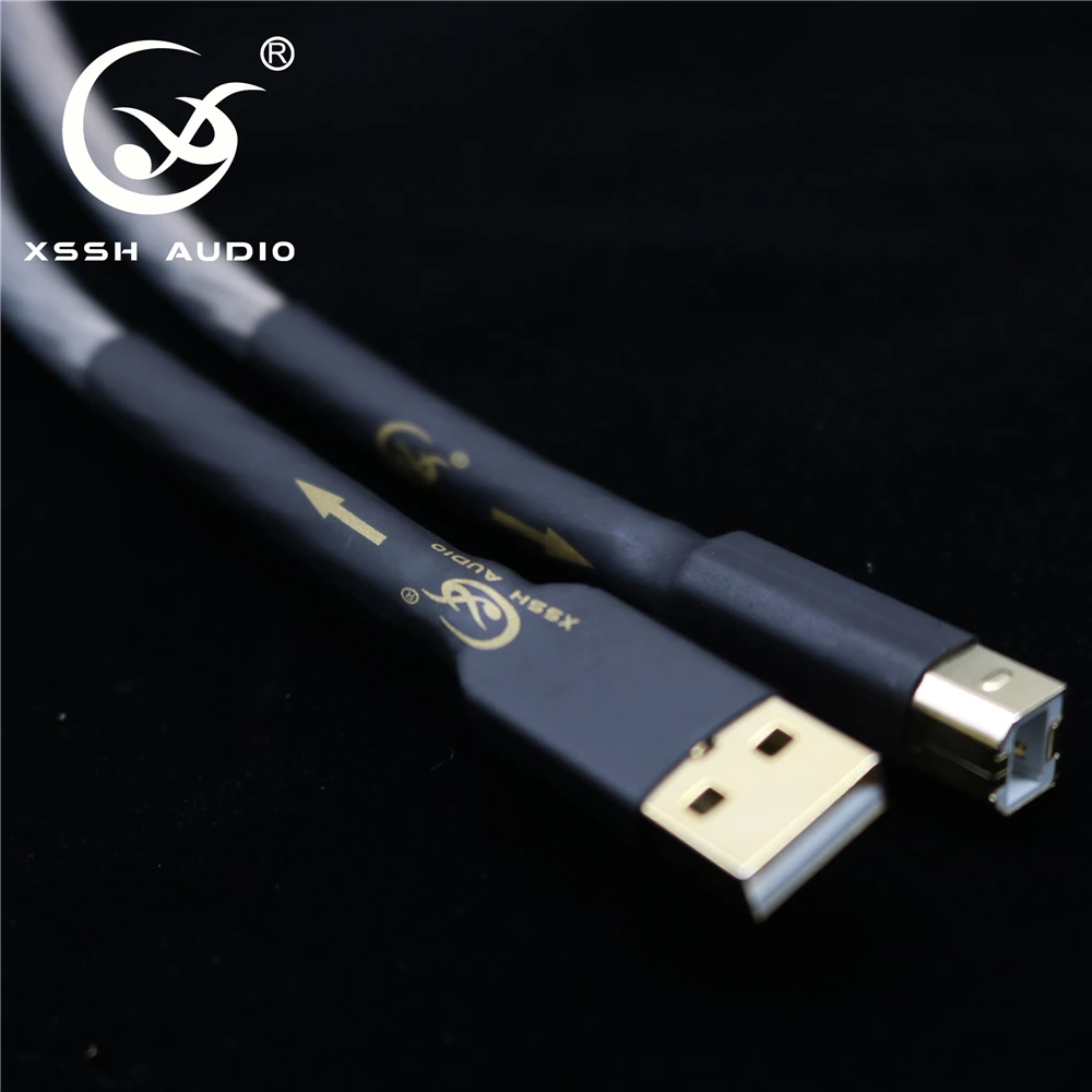 Hi Fi end A B Тип USB кабели XSSH аудио DIY Медь серебристого цвета из бескислородной меди