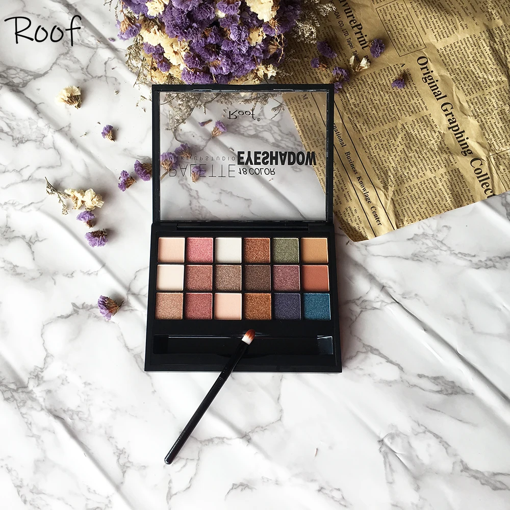 Makeup Palletes 18 color Shadow Matte Eye Shadow Shimmer Long Lasting Brighten Palette Makeup Pressed Powder Professional Shadow - Цвет: No.1