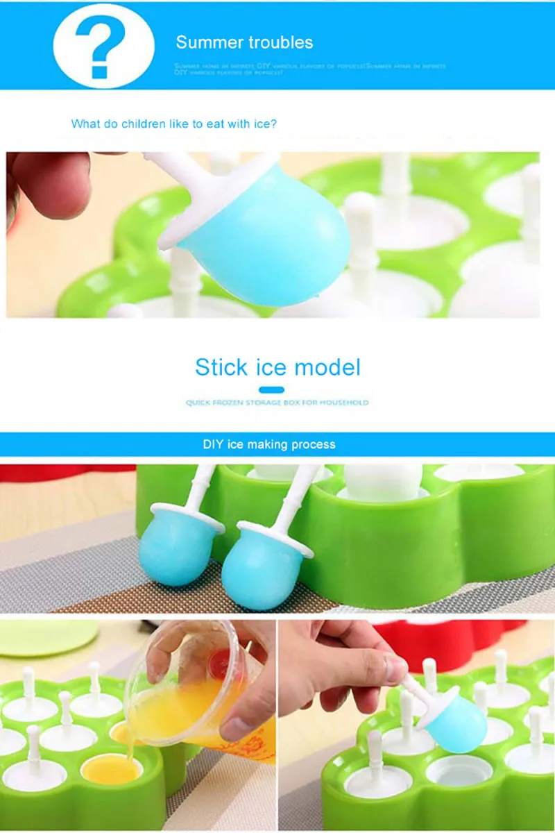 Домашнее мороженое плесень мини popsicle box домашний DIY креативный Popsicle бар Sorbet модель палка для игры Форма льда Pp материал h2