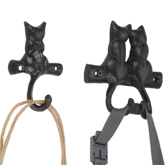 Cast Iron Hanger Towel Clothes Coat  Cat Wall Hangers Clothes -  Single/double Hooks - Aliexpress