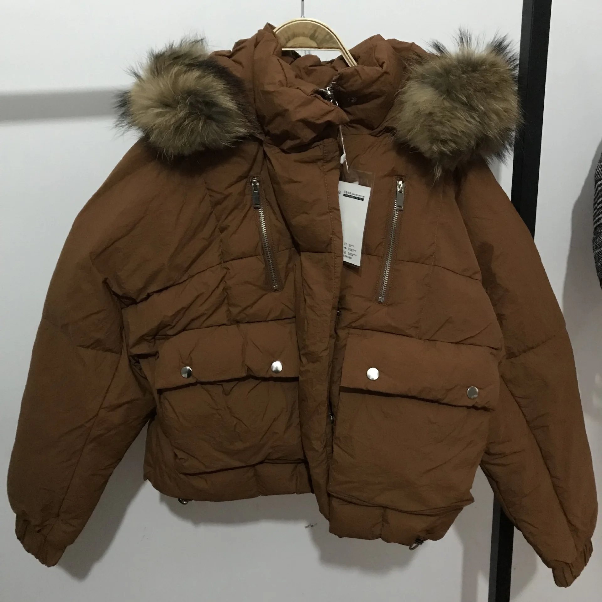 

2018 Winter Style Customizable Korean-style Fur Collar Short Cotton Coat Women's Loose-Fit Casual Warm Cotton Overcoat