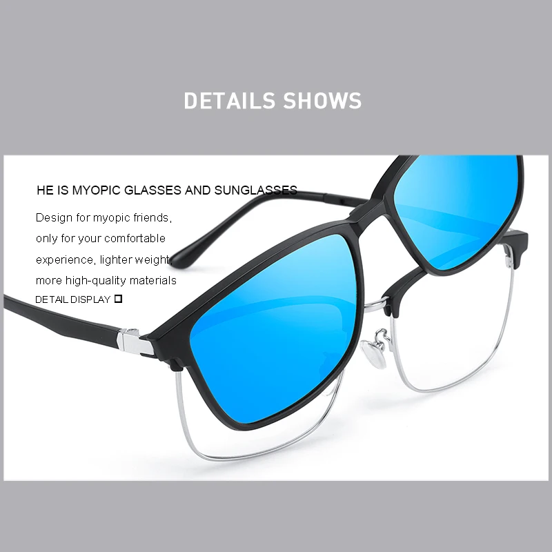 MERRYS DESIGN 2 In 1 magnete con Clip polarizzata montatura per occhiali  per uomo donna occhiali da vista con Clip ottica occhiali da vista semi  rimless quadrati S2319|Men's Eyewear Frames| - AliExpress