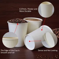 50Pcs 8oz Disposable Cup White Paper Cup 3