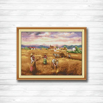 

Autumn harvest scenery diy painting DIY DMC Cross stitch 11CT 14CT cross stitch kits embroidery needlework sets Home decor
