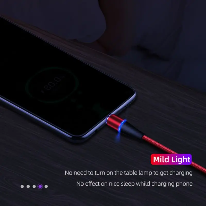 5A Магнитный USB C кабель круглый разъем вращающийся на 360 градусов светодиодный шнур для зарядки 1 м/3FTuff0c1