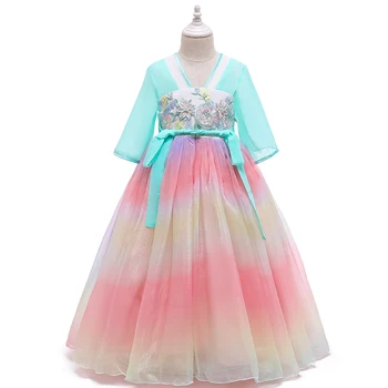 

Girl Summer Hanfu Princess Dress kids Chinese style Fairy Clothing For 6 8 10 12 14 Years Girls Children 2020 Casual Costume