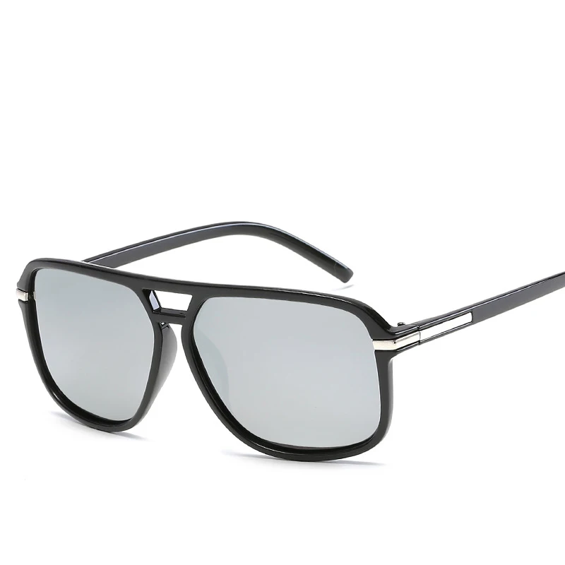 XaYbZc, модные мужские крутые квадратные стильные градиентные солнцезащитные очки для вождения, Ретро стиль, фирменный дизайн, недорогие солнцезащитные очки Oculos De Sol - Цвет линз: 6-Black-Silver
