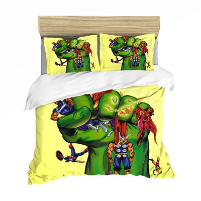 Марвел Халк зима ребенок король-полный размер мягкий постельный комплект постельное белье включает пододеяльник наволочка печать домашний текстиль постельное белье - Цвет: hulk 8