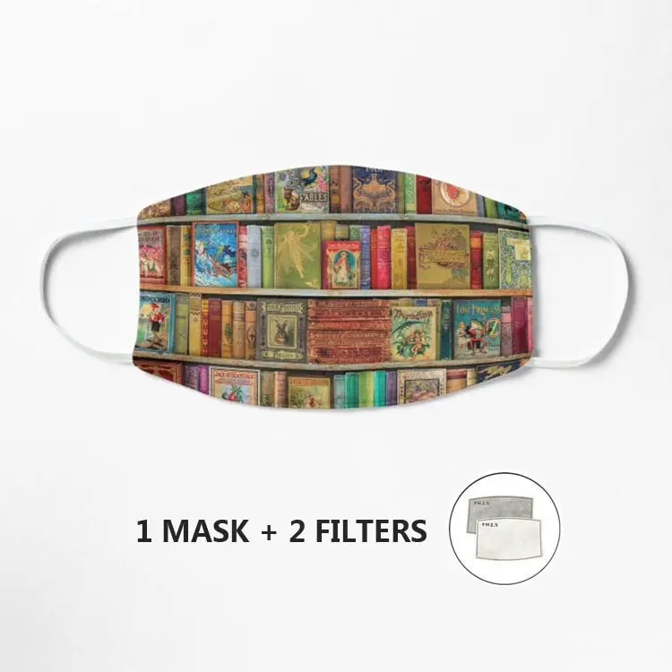 A Daydreamer&amp#x27s Book Shelf Mask Women Mens Kids 3d Funny Mouth Mark Cover Facemask Washable Hip Hop Party Magic | Аксессуары для