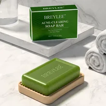 

BREYLEE Tea Tree Acne Essential Oil Soap Wrinkles Oil-control Hyaluronic Acid Acne Repair Face Cleansing Handmade Soap 80g