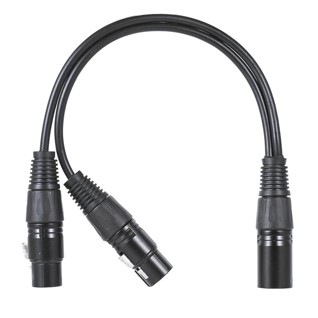 0.3m/1ft XLR Y Splitter 3-Pin Male to Dual Female Mic Microphone Cable Cord