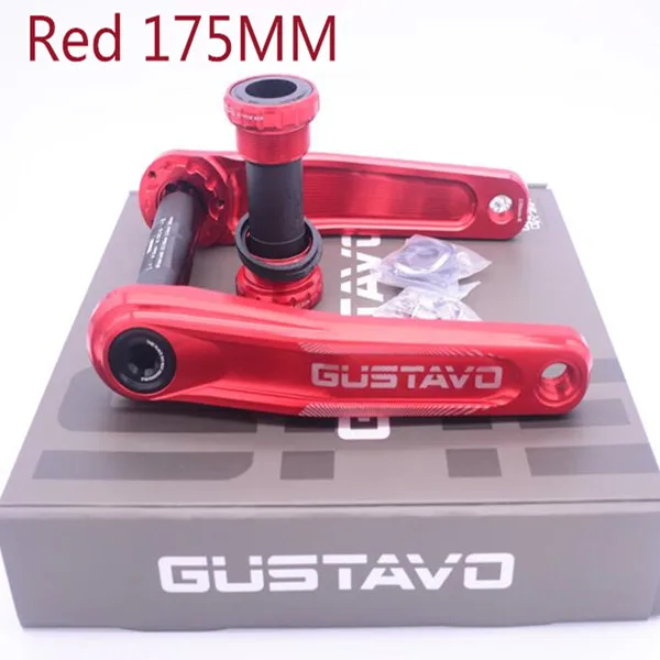 Red 175MM Crank GUSTAVO MTB GXP до 104BCD велосипедный Кривошип горный велосипедный Кривошип 170/175 мм - Цвет: Red 175MM Crank