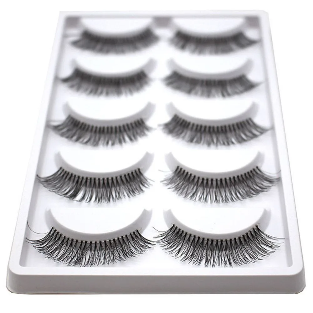 

5 Pairs Long Makeup Cross Thick False Eyelashes Eye Lashes Natural Handmade A21 false eyelashes Long curls Elegant fashion