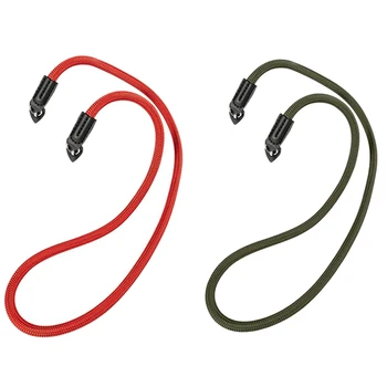 

2 Pcs Nylon Camera Rope Mountaineering Camera Shoulder Neck Strap Belt SLR Cameras Strap Accessories Part, Red & Army Green