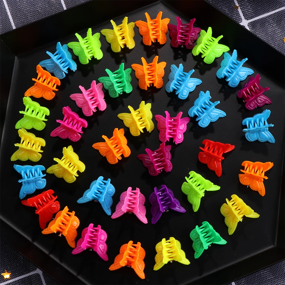 

20PC Mix Random Color Butterfly Mini Hair Clips Claw Barrettes Hairpins Headwear Plastic Hair Styling Accessories for Women Girl
