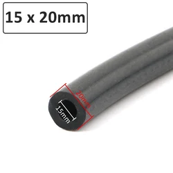 Black Silicone Tube - 1M Flexible Heat-Resistant Rubber Hose, Thickened (15 x 20mm)