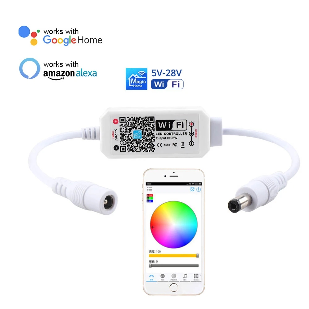 DC 5-28V Dimmer DC 5 V/12 V-24 V/5-28 в Magic Home мини SPI Wi-Fi светодиодный контроллер Wi-Fi приложение подходит для iOS/Android для WS2811 SK6812 WS2812b Светодиодные ленты - Цвет: DC 5-28V Dimmer