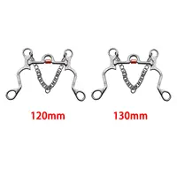 Stainless Steel Horse Bit Copper Mouth Sweet Iron W/Curb Hooks Chain with Silver Trims Harness Antirust for Training Equipment 2