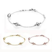 925 пробы Серебряный Pan браслет современный Lovepods с кристаллами Звено Цепи Браслет Fit бисера Шарм Diy Европа ювелирные изделия