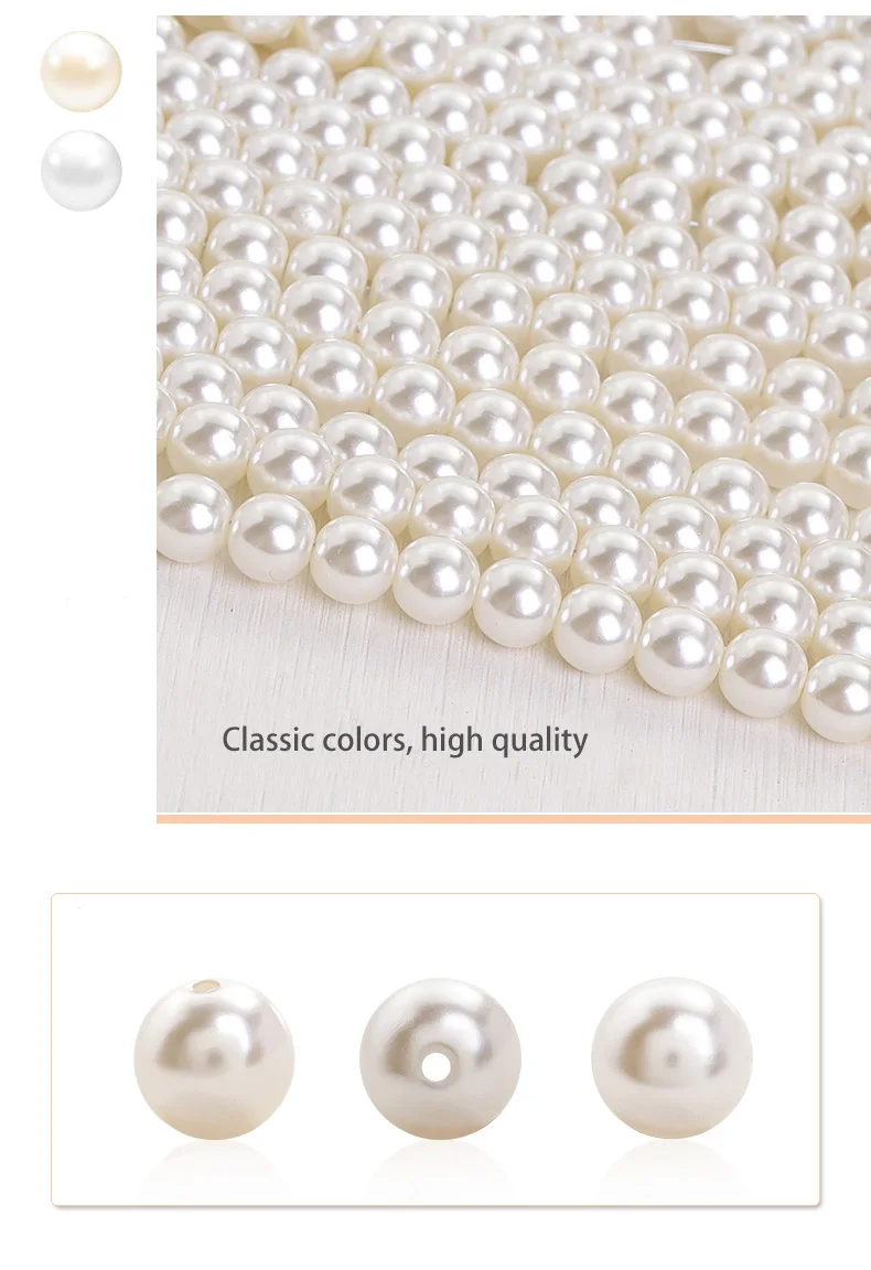 XiChuan 3/4/5/6/8/10mm Pearl High Quality ABS Beads Necklace Earring Pearl Diy Jewelry Accessories Loose Pearl for Needlework