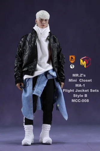 MCCToys Mr. Z 1/6 Мужская мода летная куртка наборы кожаное пальто джинсы ботинки модель для 12 дюймов одежда BIGBANG аксессуар - Цвет: MCC008