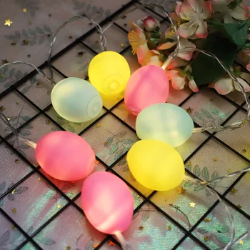 

Vinyl Painted Egg Ball Battery Lights Easter Lighting Strings Children Holiday Room Decoration Small Night Lamp Christmas Decor