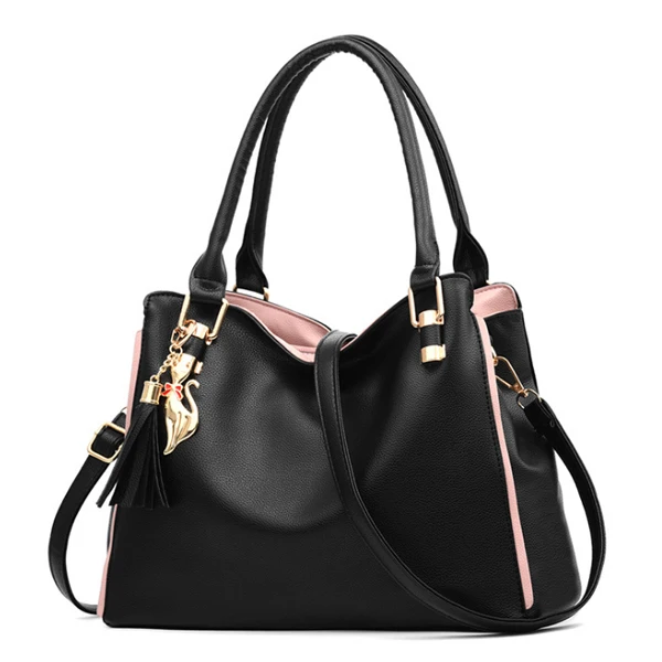 HJPHOEBAG женские кожаные дизайнерские сумки высокого качества сумки на плечо женские сумки модные брендовые женские Сумки из искусственной кожи YC320 - Цвет: black