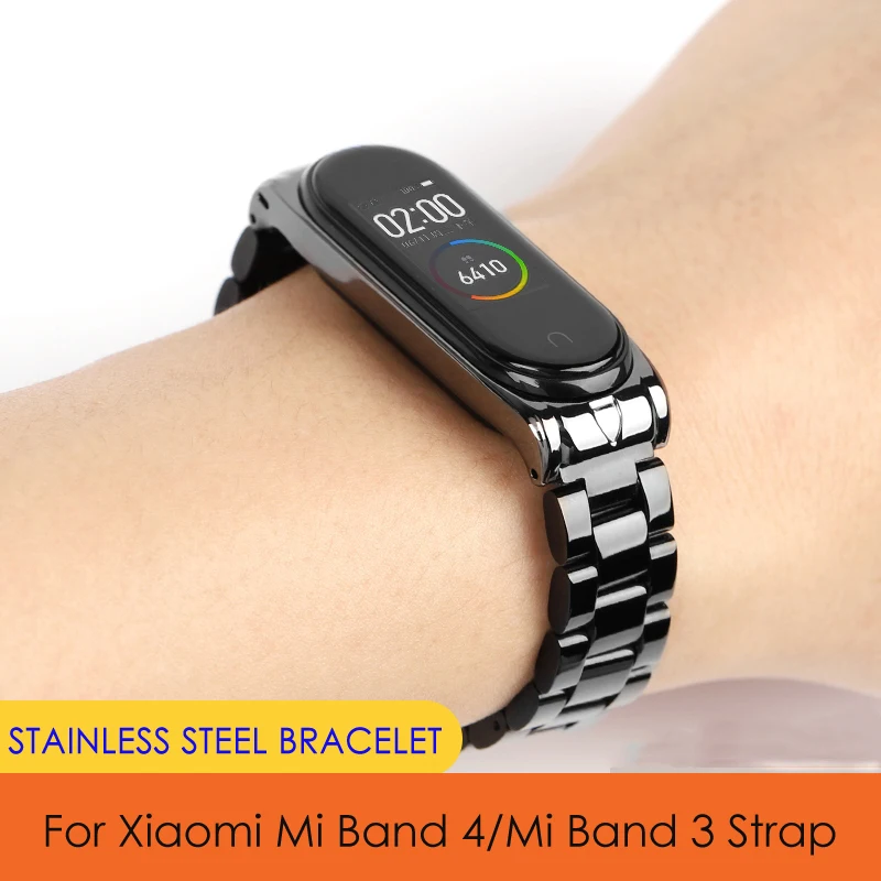 Металлический браслет из нержавеющей стали для Xiaomi mi, ремешок 4 mi Band 4, ремешок на запястье, браслет для mi band 3 mi Band 3, аксессуары для ремня