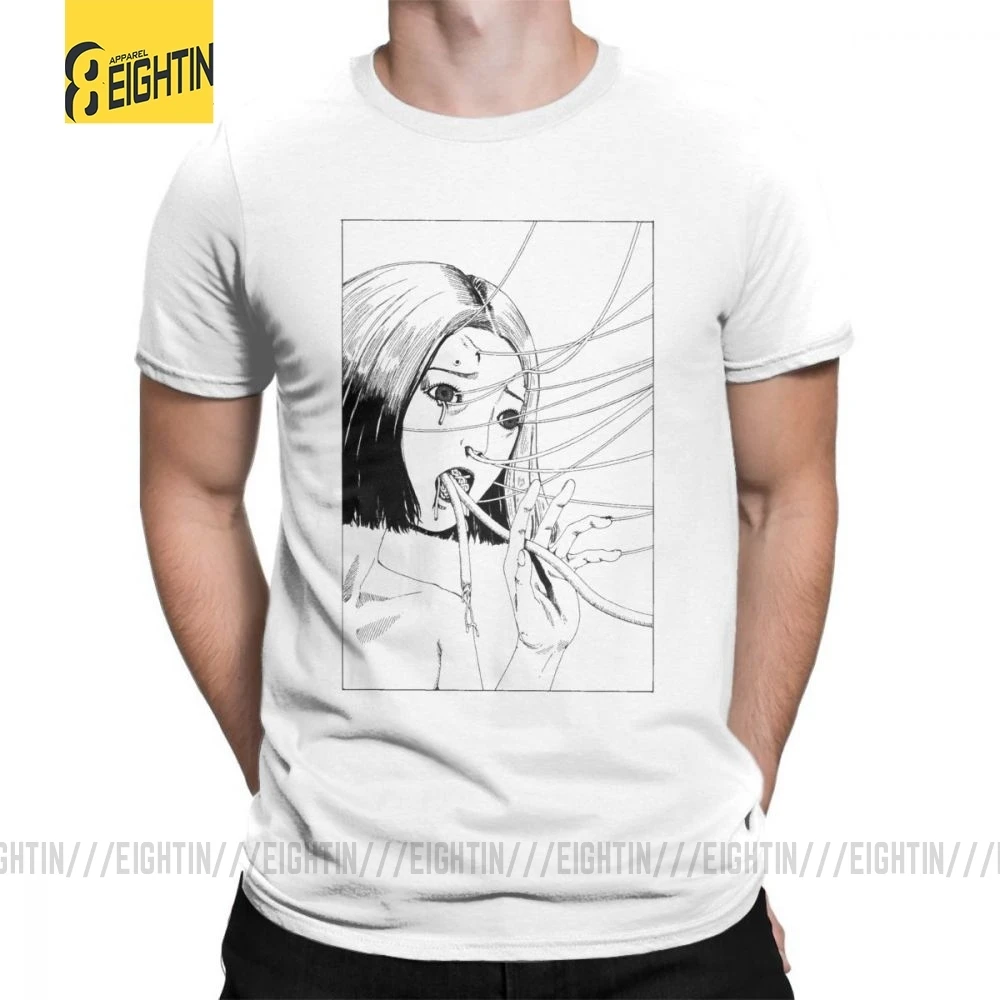 Футболка HoJunji Ito для Хэллоуина футболка с коротким рукавом и круглым воротником