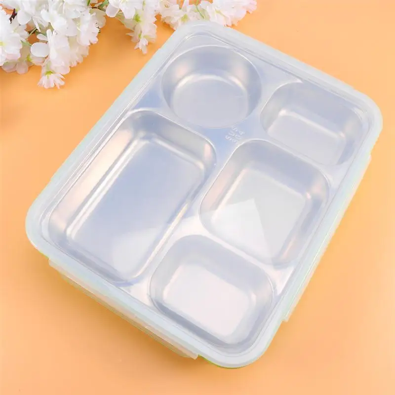 Stainless Steel Lunch Box Thermal Lunch Box Premium Lunch Box Safe Stainless Steel Lunch Box(Green 5 Case